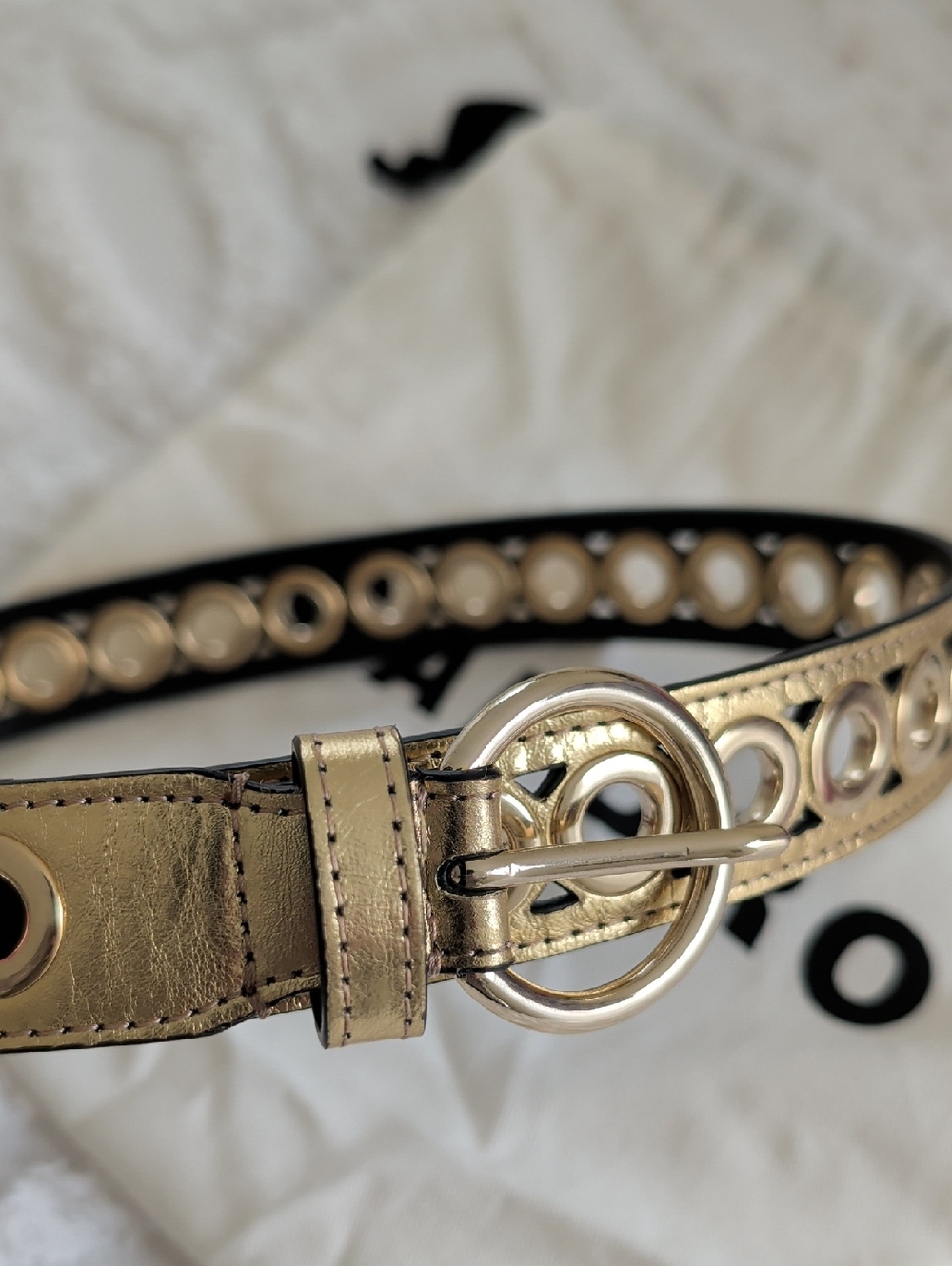 Sandro Women's Adelia Leather Grommet Belt - Picture 2 of 7